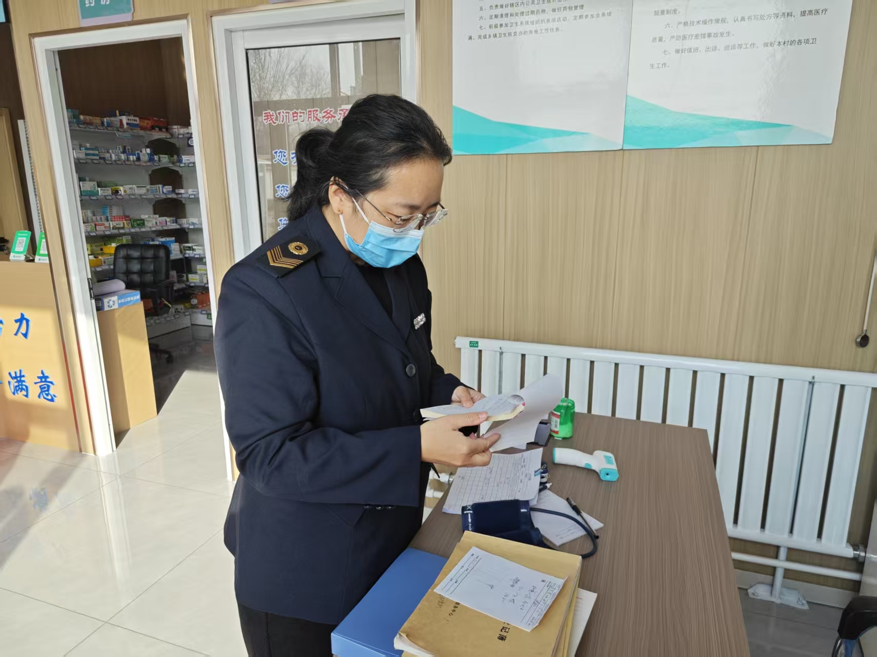 阳信县信城街道社区卫生服务中心开展卫生室专项查验，筑牢基层安全防线